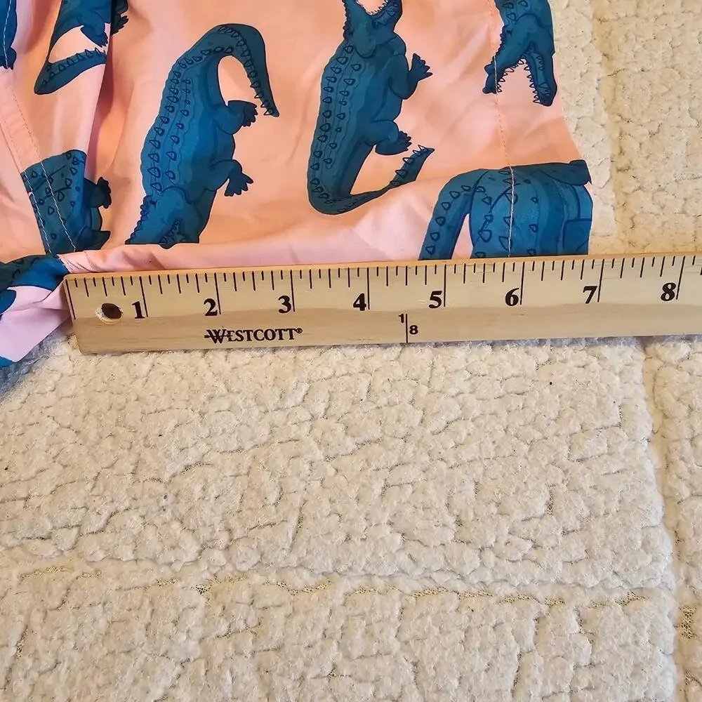 NWT Free Planet Mens SZ 4X Swim Trunks Pink with Alligators $56